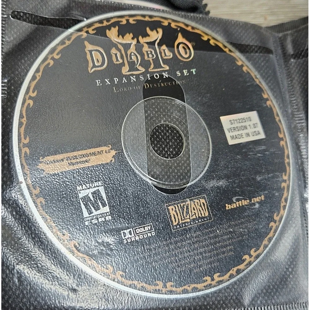 Diablo II and Lord of Destruction PC Expansion 4 Disc Set No Case Tested